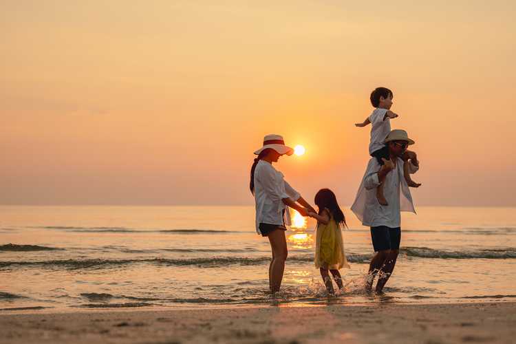 family that enjoys beach activities