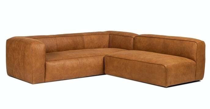 Cigar Rawhide Tan Reversible Sectional